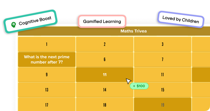 Factile memory game showing tile-matching interface for learning terms, definitions, and images