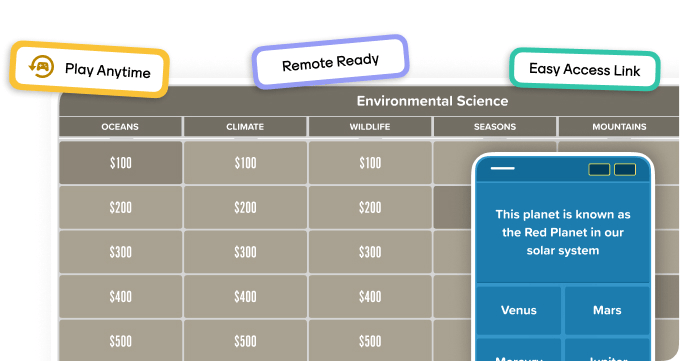 Factile self-paced learning mode allowing students to play independently and review results later